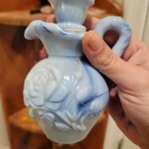 Blue and White Floral Ceramic Pitcher